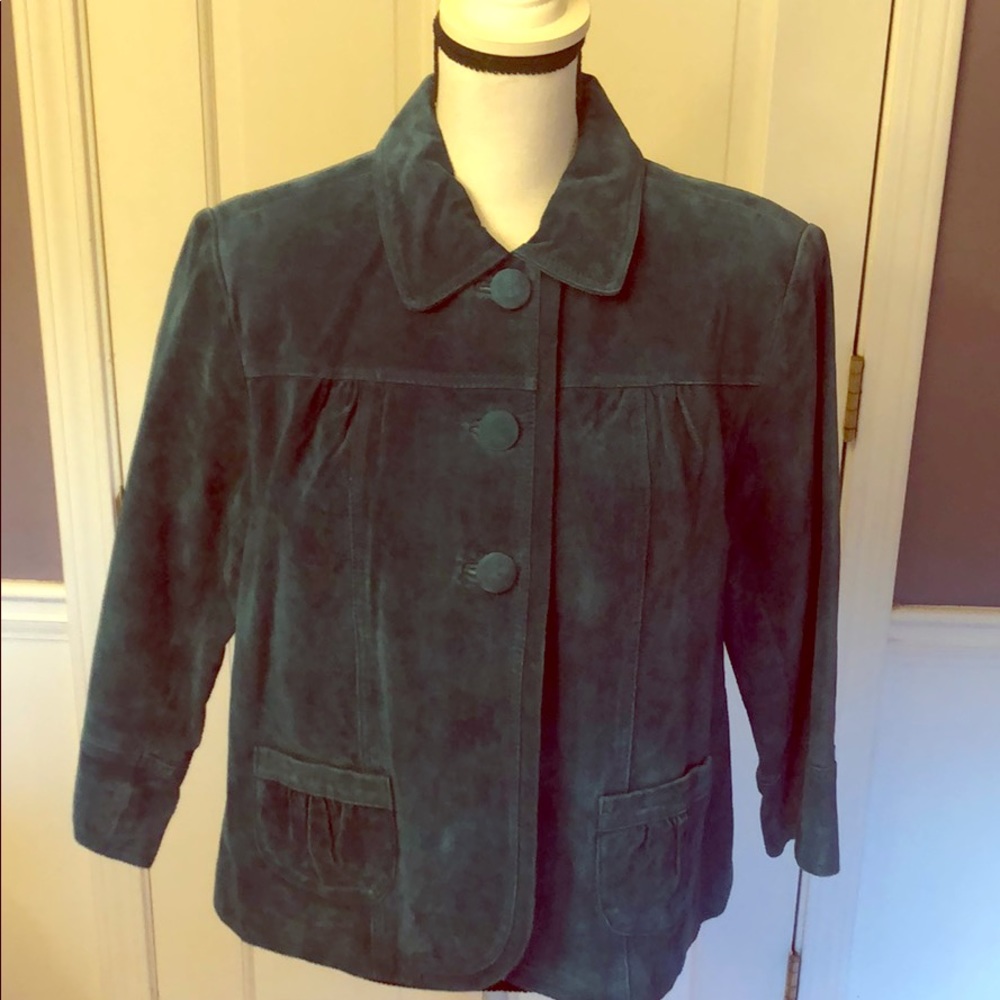 Chico’s Teal suede Leather Jacket